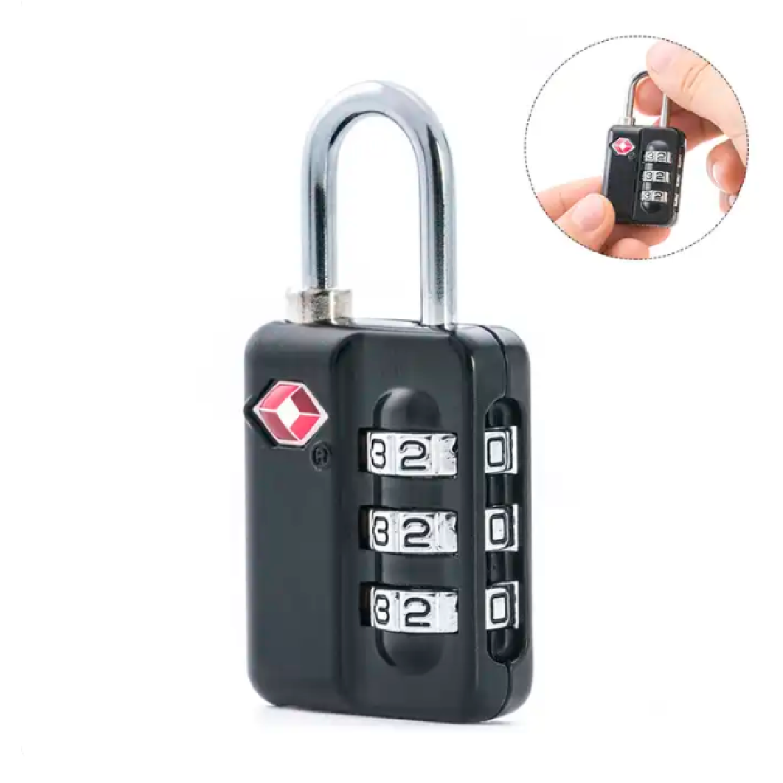 thumbnail image 2 of ABUS 147TSA Official TSA Combination Padlock – 33mm – Black Luggage Lock 2 of 6